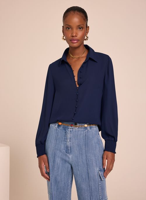 Camisa Le Lis Jessy Navy Feminina