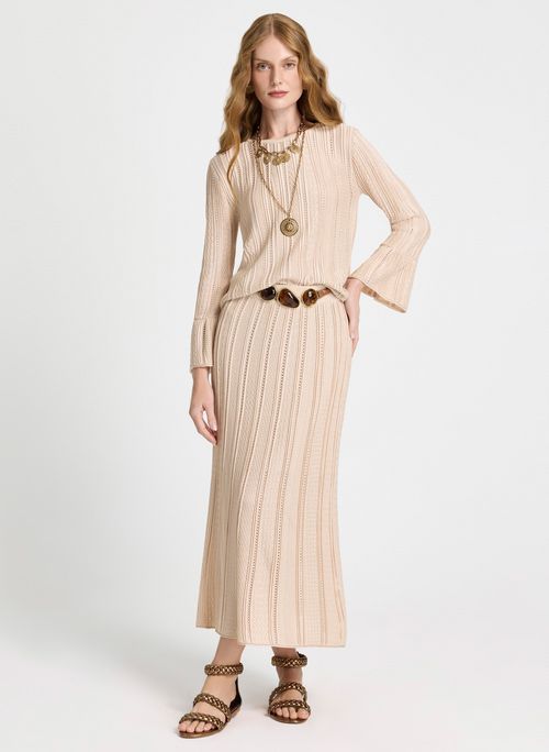 Saia Le Lis Lorena Midi Tricot Feminina